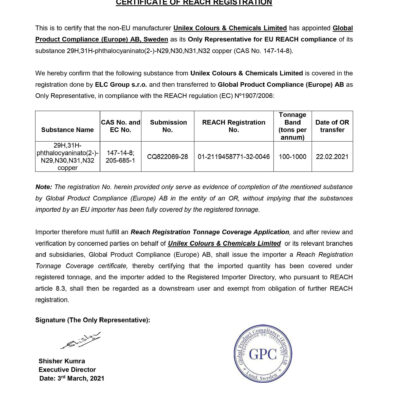REACH Unilex Colours & Chemicals Limited - OR Transfer 03.03.2021