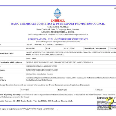 Registration-cum Membership Certificate-RENEWED