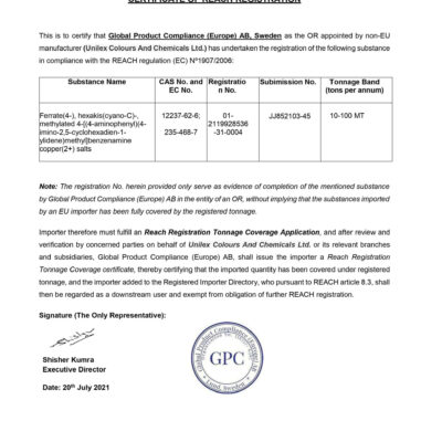 Unilex Colours And Chemicals Ltd-OR Compliance certificate-20.07.2021 Violet 27